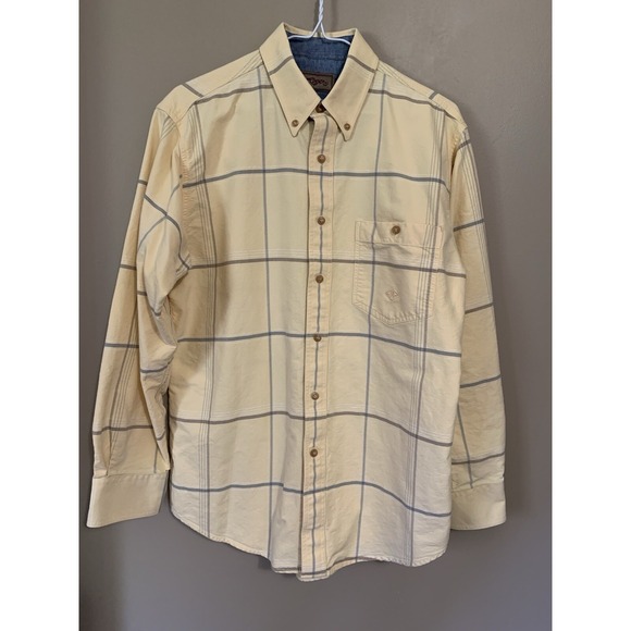 Roper Long Sleeve Button Down Shirt Men's‎ M Yellow Plaid Western Cowboy Rodeo - Picture 2 of 14